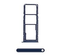 Compatible avec Samsung Galaxy A20S A2070 A207F A207F/DS A207M/DS Dual SIM Chariot Plateau de tray porte carte nano Sim 1+ SIM 2 + SLOT SLITTA Logement Mémoire Micro SD Card (Bleu)
