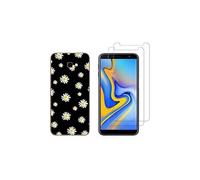 NOVAGO Compatible avec Samsung Galaxy J4 Plus/J4 +/J4 Core -Coque Souple Solide Anti Choc avec Impression + 2 Films Protection écran Verre trempé résistant (Espace)