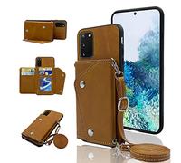 Compatible avec Samsung Galaxy S20 FE 5G 6,5" Étui portefeuille avec bandoulière et support en cuir pour S 20 EF UW S20FE5G S20FE 20S S2O Fan Edition 4G G5 Girls Brown