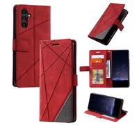 Compatible avec Samsung Galaxy S24 Étui en Cuir,Magnétique Etui Housse Compatible avec Samsung SM-S921B/DS Galaxy S24 / SM-S921U1 SM-S9210 SM-S921N SM-S921A SM-S921V Étui Téléphone Red