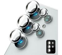 compatible avec Samsung Galaxy S25 Ultra Verre, Protecteur Anti-Reflet pour Appareil Photo, Anneaux des Lentilles Transparentes avec Bord Color¿¿, 5 Pi¿¿ces, Couleur:Transparent