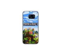 Compatible avec Samsung Galaxy S7. Coque transparente Minecraft Creeper, bloc pixel rétro, jeu vidéo