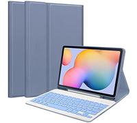 Compatible avec Samsung Galaxy Tab S6 Lite 10,4 pouces 2022 (SM-P613/P619) & 2020 (SM-P610/P615) Étui avec clavier, clavier sans fil amovible (Blu)