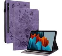 Compatible avec Samsung Galaxy Tab S8 Plus Étui de tablette intelligente multifonctionnelle en cuir mortel avec support et emplacement pour carte-Violet Violet G