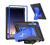 Compatible avec Samsung Galaxy Tab S9 FE Plus SM-X610/SM-X616 12,5", coque de protection robuste antichoc avec support intégré + bandoulière, étui pour tablette en TPU résistant aux chutes, noir +