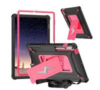 Compatible avec Samsung Galaxy Tab S9 FE Plus SM-X610/SM-X616 12,5", coque de protection robuste antichoc avec support intégré + bandoulière, étui pour tablette en TPU résistant aux chutes, noir +