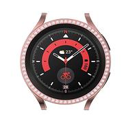 Compatible avec Samsung Galaxy Watch 5 Pro 45 mm - Plaqué PC - Diamant - Cadre à paillettes brillantes - Coque de protection rigide pour Galaxy Watch 5 Pro 45 mm (or rose)