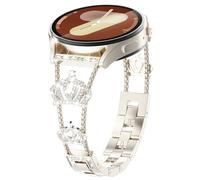 Compatible avec Samsung Galaxy Watch 7/6/5/4 de 40 mm, 44 mm, Watch 6 Classic 47 mm, 43 mm, Watch 5 Pro 45 mm, bracelet à motif couronne de diamants pour femme pour montre 4 Classic de 42 mm, 46 mm