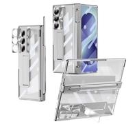 Compatible avec Samsung Galaxy Z Fold 8 Ultra Coque transparente avec support (argenté)