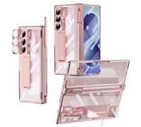 Compatible avec Samsung Galaxy Z Fold 8 Ultra Coque transparente avec support (rose)