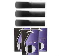 Compatible avec saxophone soprano alto ténor et clarinette, anches en résine synthétique de forces 1,5, 2,0, 2,5, comprend une housse en plastique, finition noire, lot de 3 pièces pour musiciens