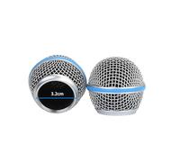 Compatible avec Shure BETA 57A 58A tête sphérique en maille filaire sans fil Microphone Grille Microphone tête de remplacement en acier(2Pc)