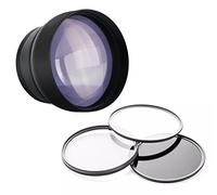 Compatible avec Sony Hdr-cx430 V 2.2 x Haute définition Super Téléobjectif + 46 mm 3 pièces Kit de Filtre + Stepping Bague 46-58 + Zeiss Chiffon