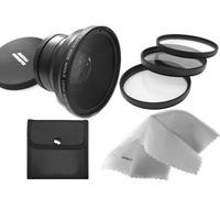 Compatible avec Sony Hdr-pj760 V 0,43 X Haute Définition Super Grand Angle Objectif W/Macro (58 mm) + 52 mm 3 Pièces Kit de Filtre + Anneau 52-58 mm + Nwv Direct Micro Fibre Chiffon de Nettoyage