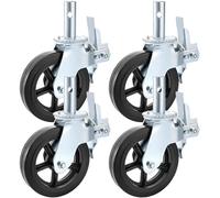 Compatible avec SucceBuy, lot de 4 roulettes pivotantes en caoutchouc de 8 × 2 pouces avec double verrouillage, capacité de 1 100 LBS par roue, mouvement à 360 degrés for échafaudage