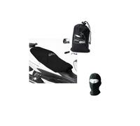 Compatible avec Suzuki Burgman UH 125 Couvre-selle Givi S210 Tissu imperméable universel 117 cm de long couverture de selle pour moto, scooter, bords élastiques noir