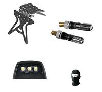 Compatible avec Suzuki GSR 600 KIT HOMOLOGUÉ pour Support DE Plaque D'IMMATRICULATION RÉGLABLE Universel + 1 Paire DE FLÈCHES Nano LED + 3 Feux LED SMD