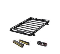 Compatible avec Suzuki Jimny JB33 Sierra JB43 1998-2017, barres de toit supérieures, barres transversales, paniers, alliage d'aluminium de haute qualité(Roof rack yellow LED)