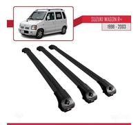 Compatible Avec Suzuki Wagon R+ 1998-2003 Barres De Toit Ace-1 Railing Porte-Bagages De Voiture 3 Barras Noir