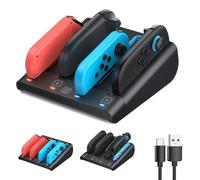 [Compatible avec Switch 1/2] Chargeur Manette pour Switch 2/Switch 1/Switch OLED, FASTSNAIL Chargeur Compatible avec Nintendo Switch 2 pour Joycon 2, Accessoires pour Switch(Noir)