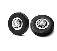 Compatible avec Tamiya 1/14 RC Remorque Tracteur Camion Pièces De Voiture Jantes Moyeu Roue Arrière en Métal Pneus Caoutchouc Largeur 22mm/25mm Pneu Caoutchouc RC