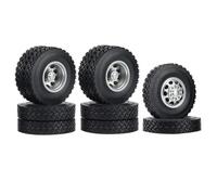 Compatible avec Tamiya 1/14 RC Remorque Tracteur Camion Pièces De Voiture Pneu De Roue Ensemble Complet en Métal Moyeu De Roue Avant Et Arrière Pneu en Caoutchouc Roues RC