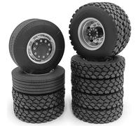 Compatible avec Tamiya 1/14 Scale RC Tracteur Camion Remorque Cargo Camion Ingénierie Pièces De Véhicule Long 6x6 Roues Jantes Pneus Ensemble pour Pneu Caoutchouc RC