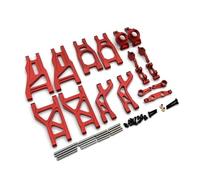 Compatible avec Tamiya Electric pour Hornet Wasp pour Evo 58742 DT02 DT03 1/10 RC Voiture Pièces Upgrade Kit De 8 Pièces en Métal Bras Oscillants Pièces D’Usure Pièces Voiture RC(Red)