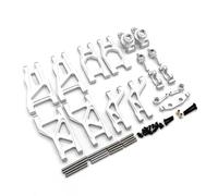 Compatible avec Tamiya Electric pour Hornet Wasp pour Evo 58742 DT02 DT03 1/10 RC Voiture Pièces Upgrade Kit De 8 Pièces en Métal Bras Oscillants Pièces D’Usure Pièces Voiture RC(Silver)