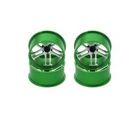 Compatible avec Tamiya pour Mini 4WD RC, Pièces De Mise À Niveau De Voiture, Roues Légères Faites Maison, Roues De Couleur Métal Aluminium De 23.5mm Pièces détachées RC(Green)