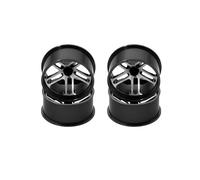 Compatible avec Tamiya pour Mini 4WD RC, Pièces De Mise À Niveau De Voiture, Roues Légères Faites Maison, Roues De Couleur Métal Aluminium De 23.5mm Pièces détachées RC(Black)