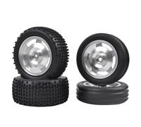 Compatible avec Tamiya pour TD2 DT-02T DT-03 DT-02 MS 2WD Buggy Chaasis Avant Arrière, Jantes en Étoile Pneus De RC, Pièces Rechange Pneu Caoutchouc RC