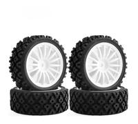 Compatible avec Tamiya pour TT-01 pour TT-02 TT01E XV01 XV02 1/10 RC pour Pièces De Voiture De Rallye 4 Pièces 68 * 28mm Ensemble De Pneus en Caoutchouc Voiture RC Pneus(White)