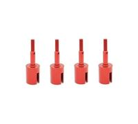 Compatible avec Tamiya pour TT01 TT01E pour TT02 pour TT02B 51006 9005713 1/10 Pièces Voiture Radiocommandée 4 Essieux Et Coupelles Roue en Alliage D'aluminium Pièces Voiture RC(Red)