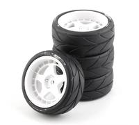 Compatible avec Tamiya pour TT01 TT01E pour TT02 pour TT02B XV01 TA06 PTG-2 1/10 Pièces De Voiture Radiocommandée 4 Pneus en Caoutchouc De 65 Mm Jantes Hexagonales 12 Mm RC Pièces avec