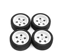 Compatible avec Tamiya pour TT01 TT01E TT02 TT02B TA06 XV01 XV02 PTG-2 1/10 4 Pièces 68mm Pneu en Caoutchouc Pneu De Roue 12mm Pneu De Roue Hexagonale RC Roue Voiture RC