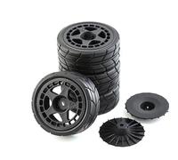 Compatible avec Tamiya pour TT01 TT01E TT02 TT02B XV01 TA06 PTG-2 1/10 RC Pièces De Mise À Niveau De Voiture Accessoires 4 Pièces Pneu De Roue en Caoutchouc RC Voiture Pneus