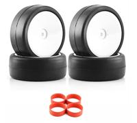 Compatible avec Tamiya pour TT01 TT02 XV01 PTG-2 pour HPI pour HSP 4 Pièces Roue De Pneu Thermofusible À Haute Adhérence 65 * 26mm Pneu pour 1/10 RC pour Voiture De Course Roue Voiture RC(Color1)