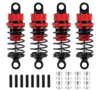 Compatible avec Tamiya pour TT02 1/10 RC Amélioration pour Voiture De Drift Pièces Et Accessoires 4 Pièces Alliage D'aluminium Amortisseurs Hydrauliques Amortisseurs RC(Red)