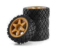 Compatible avec Tamiya XV01 XV02 TA06 TT01 TT02 PTG-2 1/10 RC pour Rallye pour Accessoires De Voiture De Course 4 Pièces 70 Mm Pneu en Caoutchouc Roue Pneu Voiture RC Pneus Jante