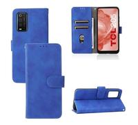 Compatible avec TCL 205/4187D écran écran 6.22 coque cover stand flip livre gel portefeuille protection écran magnétique eco cuir porte cartes compartiment carte (bleu)