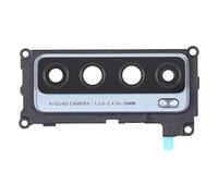 Compatible avec TCL 20L/TCL 20 Lite T774H T774B verre arrière vitre coque objectif + cadre anneau arrière caméra BACK camera (Noir)