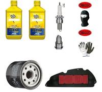 Compatible avec TGB X Motion 125 KIT d'entretien Scooter B-(ARDAHL) Huile SYNTHÉTIQUE 2LT 10W-40 XTM+FILTRES+Remplacement DE Bougie LUBRIFIANT Moteur Haute PERFORMAN Entretien Complet