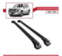 Compatible Avec Toyota Land Cruiser (J300) 2022-2026 Ace-1 Barres De Toit Railing Porte-Bagages De Voiture Noir Aluminium 2 Barres