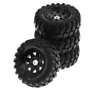 Compatible avec Traxxas 1/10 RC Voiture sur Chenilles 93mm Métal 1.9 Pouces Jante De Roue Beadlock Jeu De Pneus en Caoutchouc Trou Triangulaire Adaptateur 12mm RC Voiture Pneus