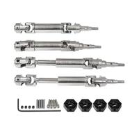 Compatible avec TRAXXAS Ford Fiesta pour Rally 1/10 RC Pièces De Rechange Assistance pour Voiture Acier Arbre De Transmission Avant Et Arbre De Transmission Arrière détachées RC(Silver)