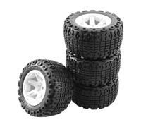 Compatible avec Traxxas pour HSP pour HPI pour Tamiya pour Kyosho 1/10 RC Pièces 104mm pour Monster Truck pour Buggy Pneus Roue 12mm Hex Voiture RC Pneus Jante(White)