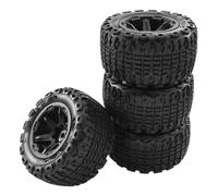 Compatible avec Traxxas pour HSP pour HPI pour Tamiya pour Kyosho 1/10 RC Pièces 104mm pour Monster Truck pour Buggy Pneus Roue 12mm Hex Roue Voiture RC(Black)