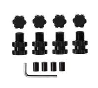 Compatible avec Traxxas pour MAXX 1/10 RC, Pièces De Mise À Niveau De Voiture, Accessoires Remplacement, Roue Cannelée en Métal 17mm, Moyeu Hexagonal, Adaptateur Étendu Pièces détachées RC(Black)