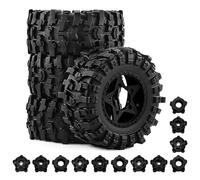 Compatible avec Traxxas pour Slash pour ARRMA pour SENTON 1/10 RC Pièces De Voiture De Camion 4 Pièces Pneu De 109mm avec Roue Hexagonale De 12mm 14mm 17mm Rc Jeu De Pneus